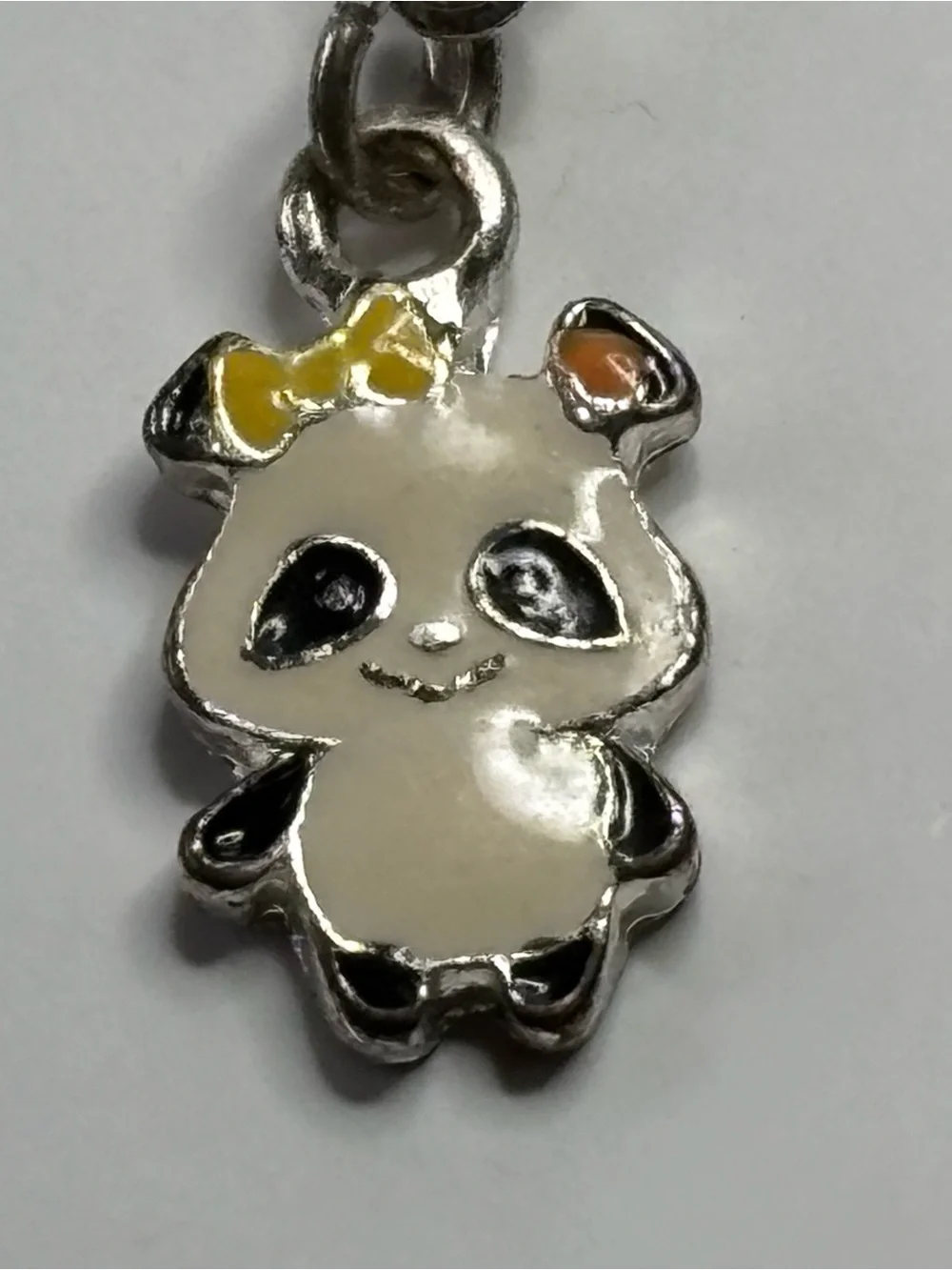 Yellow Bow Panda Kids Dangle Earrings - Cute Enamel Animal Earrings
